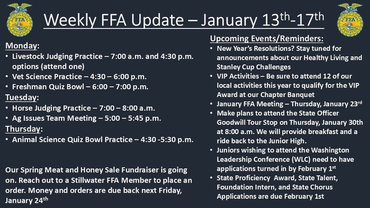 Stillwater FFA tweet media