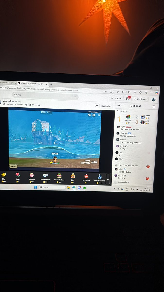 112k likes and 400 people in the stream, out of this world