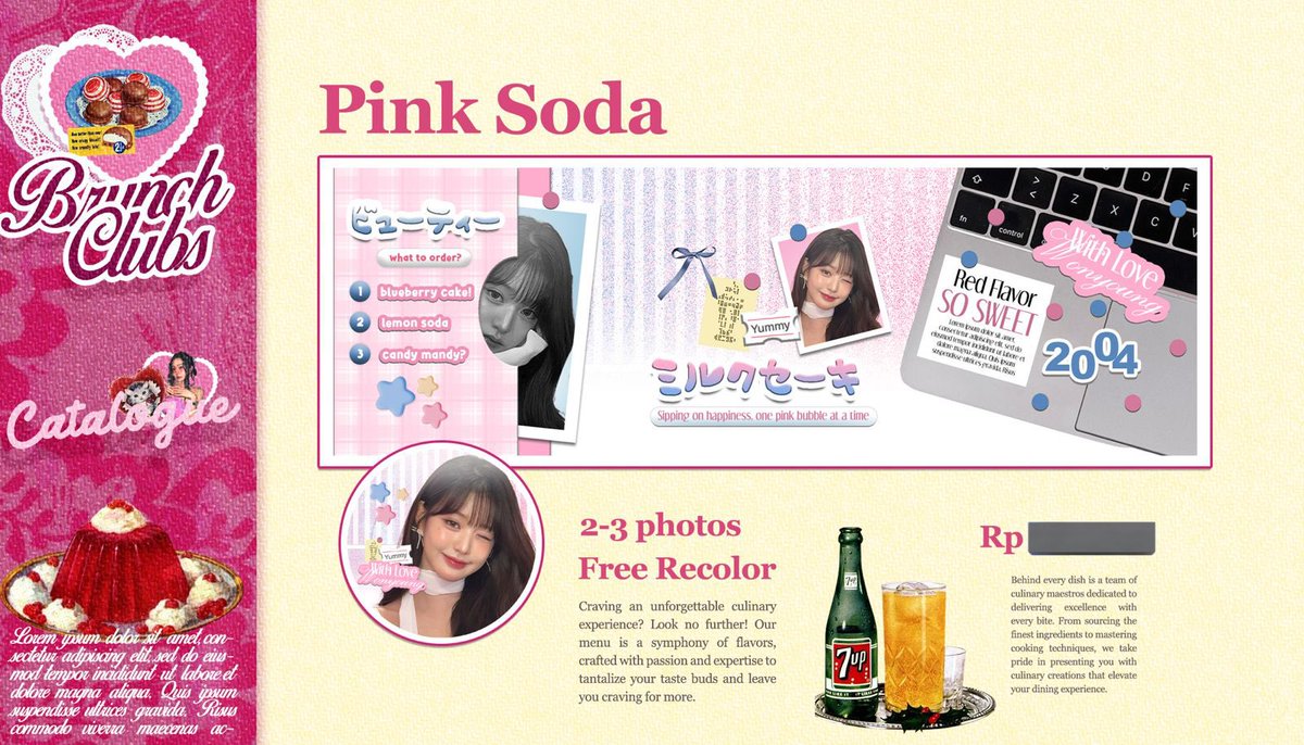 hi brunch buddies! help rt please? 🩷

been a long time since tina ngadain ospEk! nah, kebetulan aku punya 2 layout baru nih buat open order minggu depan… yuk kenalan sama eclair &amp; pink soda!!!¡¡! 🍰🍬

#zonauang #zonaba