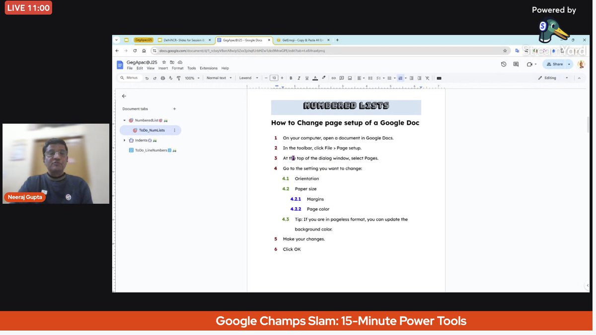 GEG DelhiNCR (@gegdelhincr) on Twitter photo Join in to get some expert tips on Google Docs with <a href="/NeerajGupta2020/">Neeraj Gupta</a> presenting at the
GEG APAC 2025 Kick-Off Event: Ignition EDU โ25
youtube.com/live/QUFYqr_Jeโฆ
<a href="/sangeetagulati9/">๐ข๐ช๐ท๐ฐ๐ฎ๐ฎ๐ฝ๐ช ๐๐พ๐ต๐ช๐ฝ๐ฒ</a> <a href="/SanchitaGhosh17/">Sanchita Ghosh</a> <a href="/vibhapuri/">๐๐๐๐๐ ๐๐๐๐</a> <a href="/MehraAgarwal/">Sonia Mehra Agarwal</a>
#gegapac #GEGapac #GoogleDocs <a href="/GoogleForEdu/">Google for Education</a> Join in to get some expert tips on Google Docs with <a href="/NeerajGupta2020/">Neeraj Gupta</a> presenting at the
GEG APAC 2025 Kick-Off Event: Ignition EDU โ25
youtube.com/live/QUFYqr_Jeโฆ
<a href="/sangeetagulati9/">๐ข๐ช๐ท๐ฐ๐ฎ๐ฎ๐ฝ๐ช ๐๐พ๐ต๐ช๐ฝ๐ฒ</a> <a href="/SanchitaGhosh17/">Sanchita Ghosh</a> <a href="/vibhapuri/">๐๐๐๐๐ ๐๐๐๐</a> <a href="/MehraAgarwal/">Sonia Mehra Agarwal</a>
#gegapac #GEGapac #GoogleDocs <a href="/GoogleForEdu/">Google for Education</a>