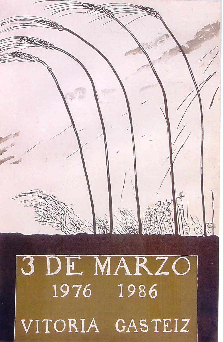 Ha fallecido Carmelo Ortiz de Elguea, gran pintor alavés, autor entre muchas otras obras del cartel del décimo aniversario de la matanza del 3 de marzo de 1976, siempre solidario con la #M3MORIA obrera y las víctimas de la masacre policial.

🌹Beti gure bihotzetan, ez adiorik.