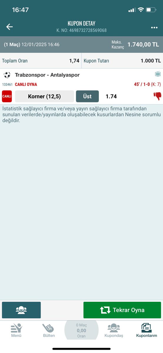 Trabzonspor ligde ortalama 6.2 korner kullanıyor. 
Antalyaspor ise 4.5 korner ortalamasında. 
Maçın 1-0 olması sebebiyle zaman zaman Antalya baskısı, geri dönüşlerde zorluk yaşaması göz önünde bulundurarak değerlendirebiliriz. 
Bol şanslar 💸