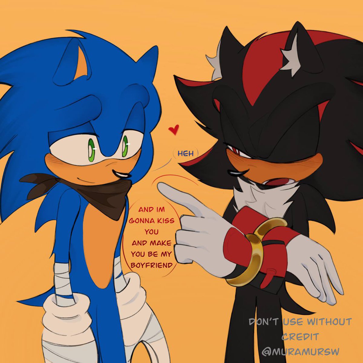Muramursw's tweet photo. shadow doesn’t know how to flirt #Sonadow #Sonic https://t.co/eEfFOFA267