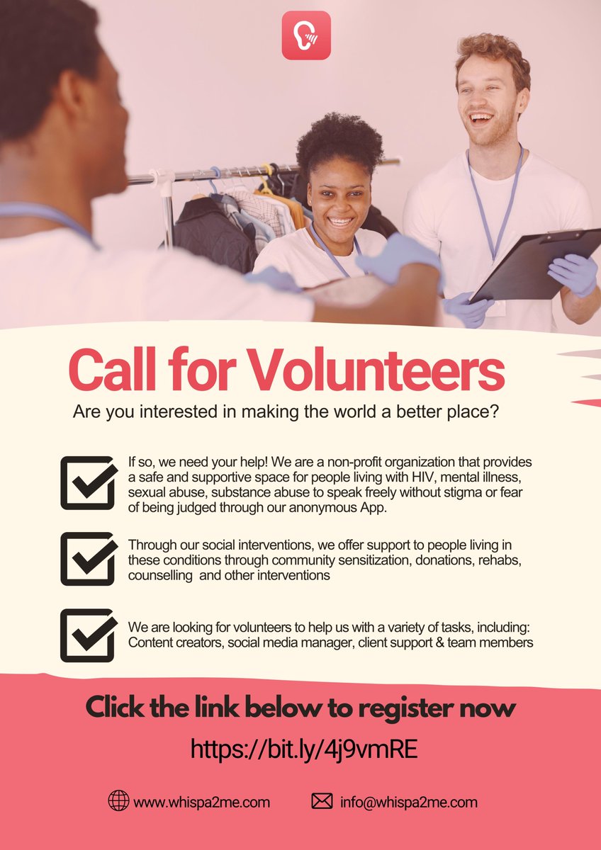 Whispa2me_'s tweet image. We’re looking for passionate individuals to help make a difference! By volunteering, you’ll have the opportunity to gain new skills, contribute to a meaningful cause.

Interested? It’s simple! Just fill out this quick form to get started: bit.ly/4j9vmRE
