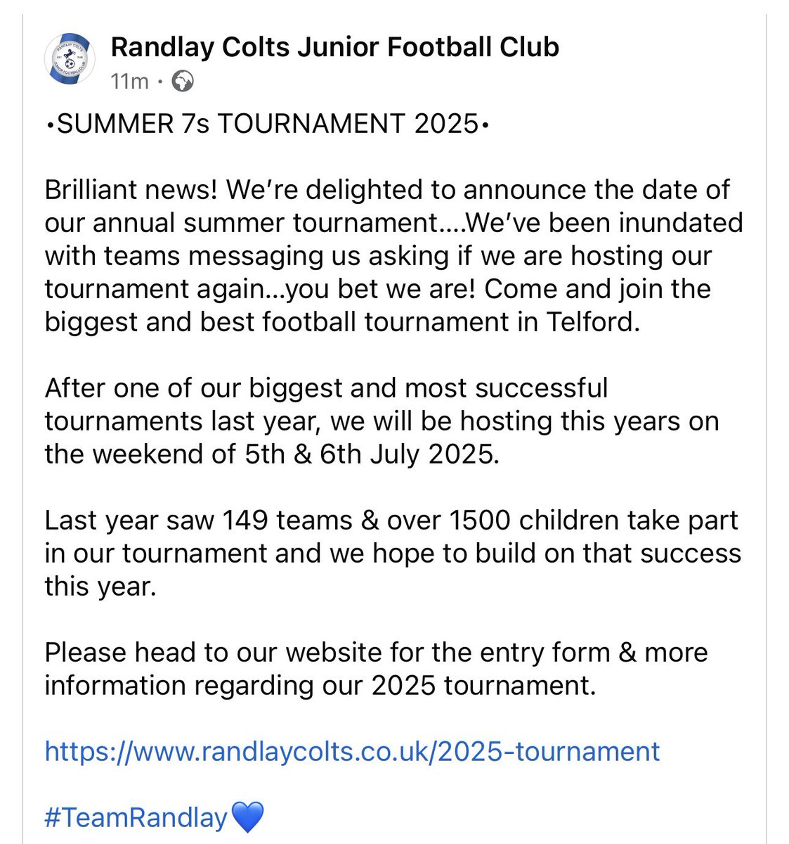 Randlay Colts JFC tweet media