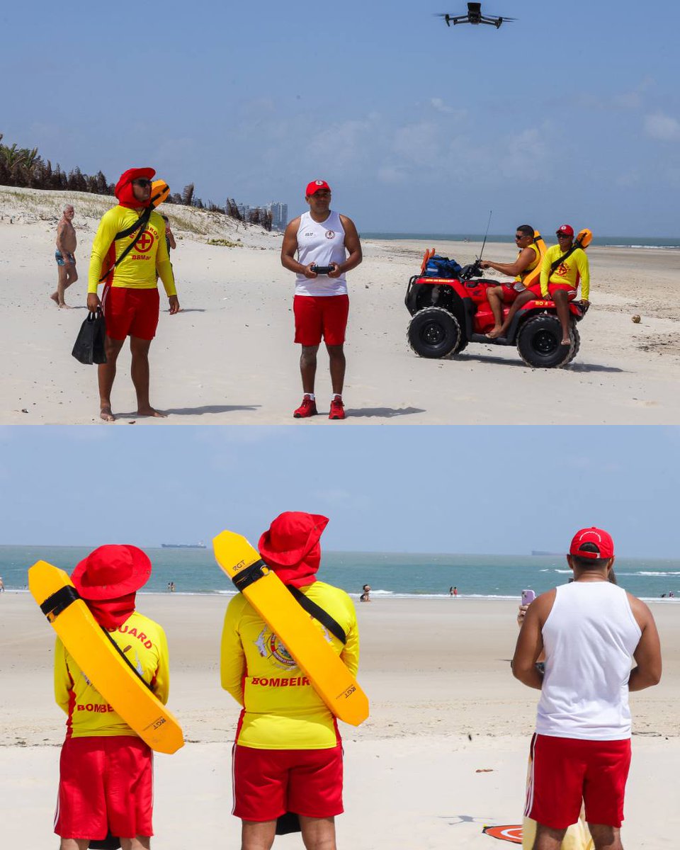 carlosbrandaoma's tweet photo. Desde o início do período de férias, nosso Batalhão de Bombeiros Marítimo intensificou a operação Praia Segura, redobrando a atenção aos banhistas. Para garantir a segurança de todos, a equipe tem usado drones para monitorar o mar. Ainda assim, reforçamos o alerta do atleta Bruno Lobo, que salvou heroicamente um jovem na praia do Olho d’Água: banhistas devem ficar próximos à faixa de areia para não serem levados pela correnteza.