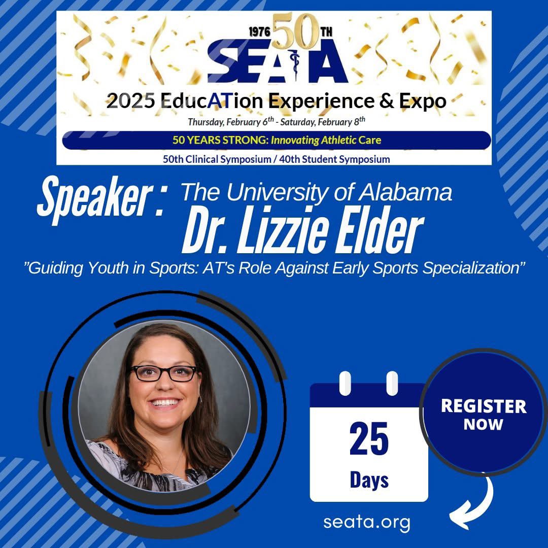 SEATA9's tweet photo. The countdown is on!
#seata50 #innovatingathletichealthcare #SEATACSMM https://t.co/OSIsTONQnP