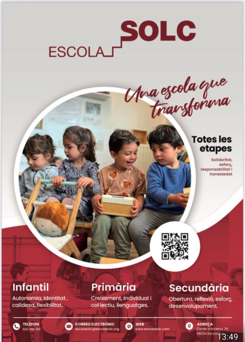 ArianneSerrat's tweet photo. Vine a la Jornada de Portes Obertes de dissabte 25 de gener. Entra al nostre web i apunta-t'hi! https://t.co/eDnU4gRpet #curs2425 @EscolesCoop https://t.co/tLyWvNPRdj