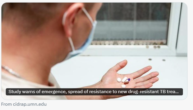 "The team...found that nine strains carried resistance mutations to [rifampin, isoniazide, fluoroquinolones, and] all of the BPaL/M drugs. These strains, found in four countries—Belarus, Georgia, India, and South Africa—were classified as 'totally drug-resistant.'"