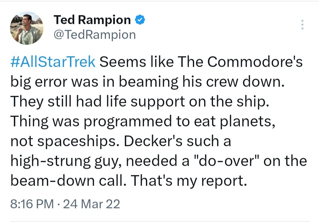 TedRampion's tweet image. #AllStarTrek #TheDoomsdayMachine