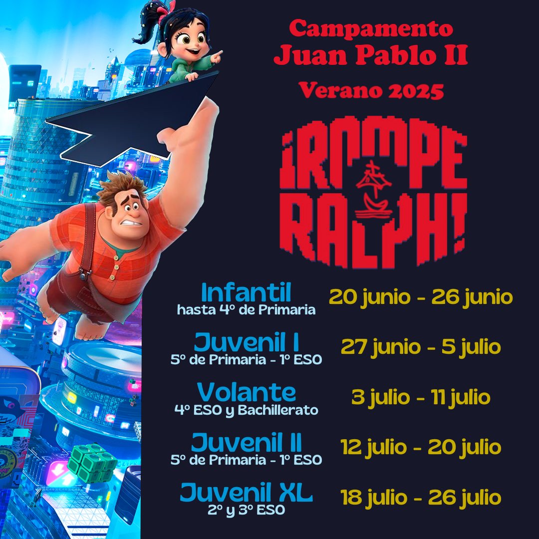 Va avanzando enero y se van alargando los días. No lo dejéis y poneros a organizar el verano que ya tenemos fechas de los turnos del Campamento JPII 2025 🥳🥳👾👾