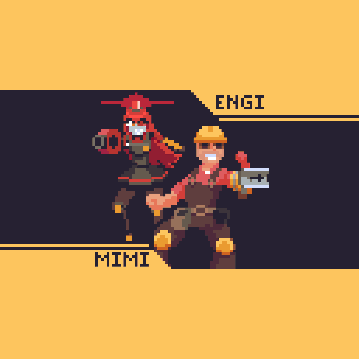 _iwolga's tweet photo. That was too ambitious for one day. But here are Mimi and Engi with a #Remote for yesterday's #Pixel_Dailies. #Pixelart @Pixel_Dailies #TF2 #MimiSentry #EngineerGaming #TeamFortress2 https://t.co/zp3vbuwCSl