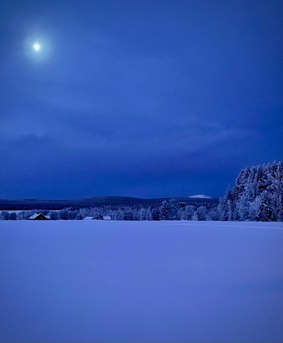 Sininen hetki #BlueSky #moon #WinterWonderland  #naturephoto #lapland