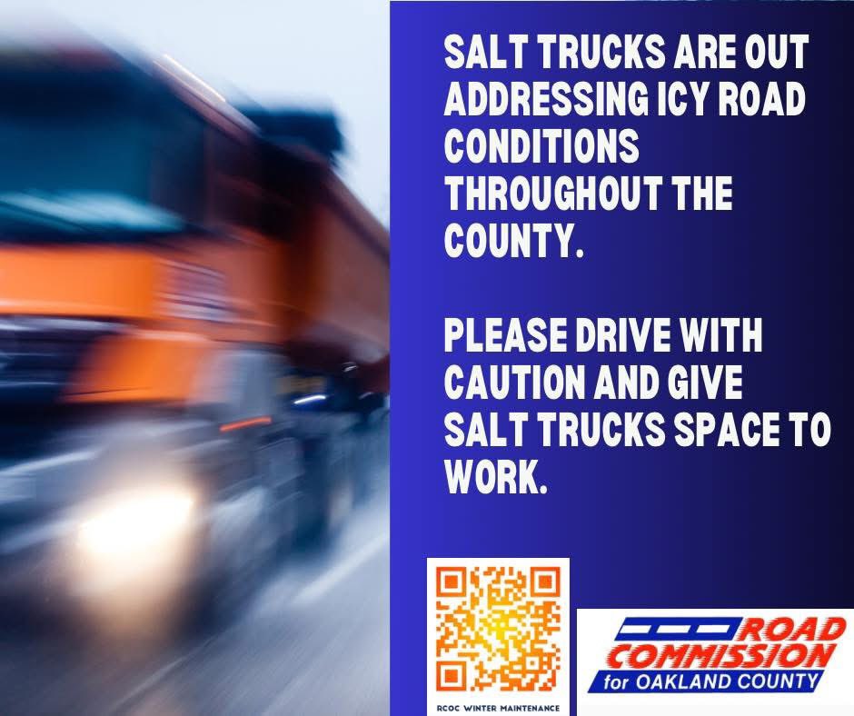 oaklandroads's tweet photo. Sunday, Sunday, Sunday!
Staff was called in around 6 am this morning to address road conditions. Please drive for conditions.
#IcyConditions #winterweather #saltturcks #takeitslow https://t.co/uevqA62WHl