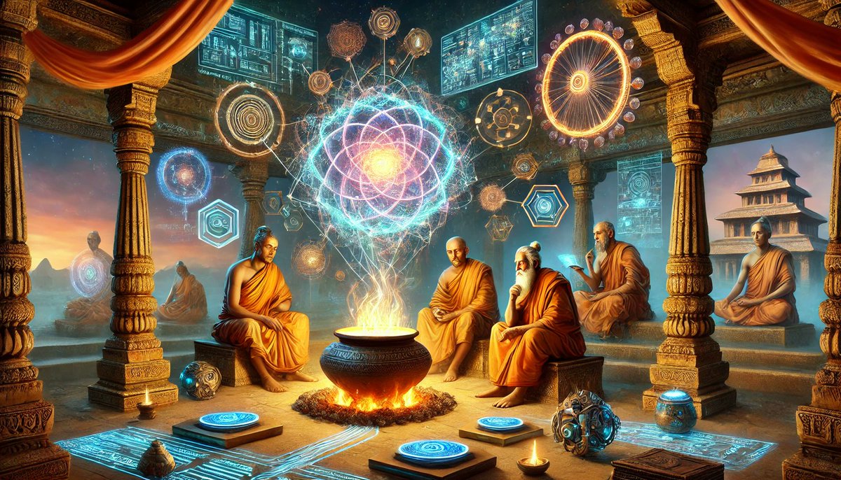 More than 1500 years before Silicon Valley debated AI consciousness, ancient Indian materialists (Cārvākas) already proposed that consciousness emerges from material elements alone! 1/