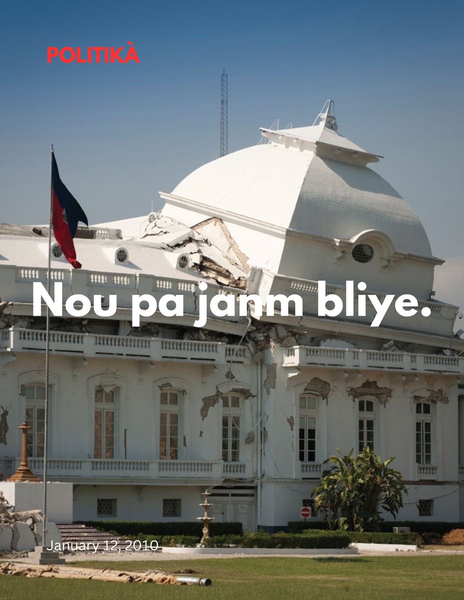 PolitikaHq's tweet photo. Fifteen years later, we honor the lives lost and celebrate the unwavering resilience of the Haitian people. Nou pa janm bliye. https://t.co/tRSkXpVO7m