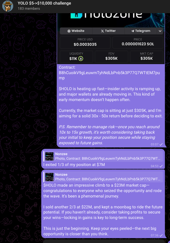 0xNonceSense's tweet photo. Caught $HOLO early at a $305K market cap and exited at $23M, delivering about 51x return. Congratulations to everyone who moved quickly and made the most of this opportunity.

The challenge is picking up speed, and the next big move is coming soon.

If you want to join and catch the next opportunity early:

> Drop a comment below
> Like and share this post
> Follow me, and I’ll send you the details directly on X

Don’t wait too long. Early action is the key to making the most of these plays. The next breakout is just around the corner.
