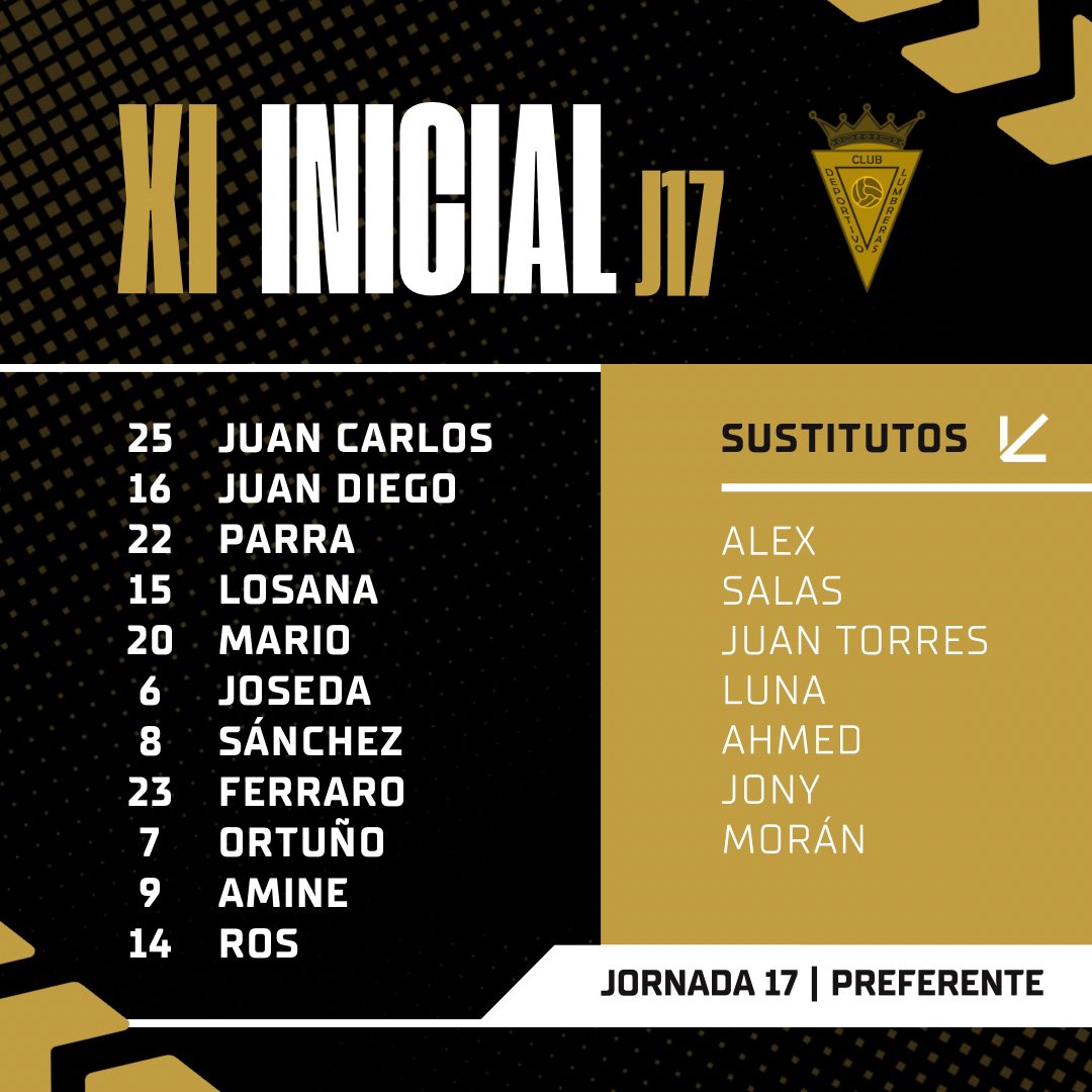 CDLumbreras's tweet photo. ¡Ya tenemos 1️⃣1️⃣ inicial para el partido en el José Barnés! https://t.co/43qQiJGOS9