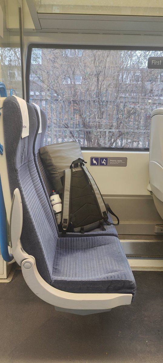 calum_ryan's tweet photo. @TLRailUK A customer with lots of luggage forgot they're backpack today getting off the 14:25 Elephant &amp; Castle to Sutton. Keeping it safe in case they see this. https://t.co/CgR2jDylxM