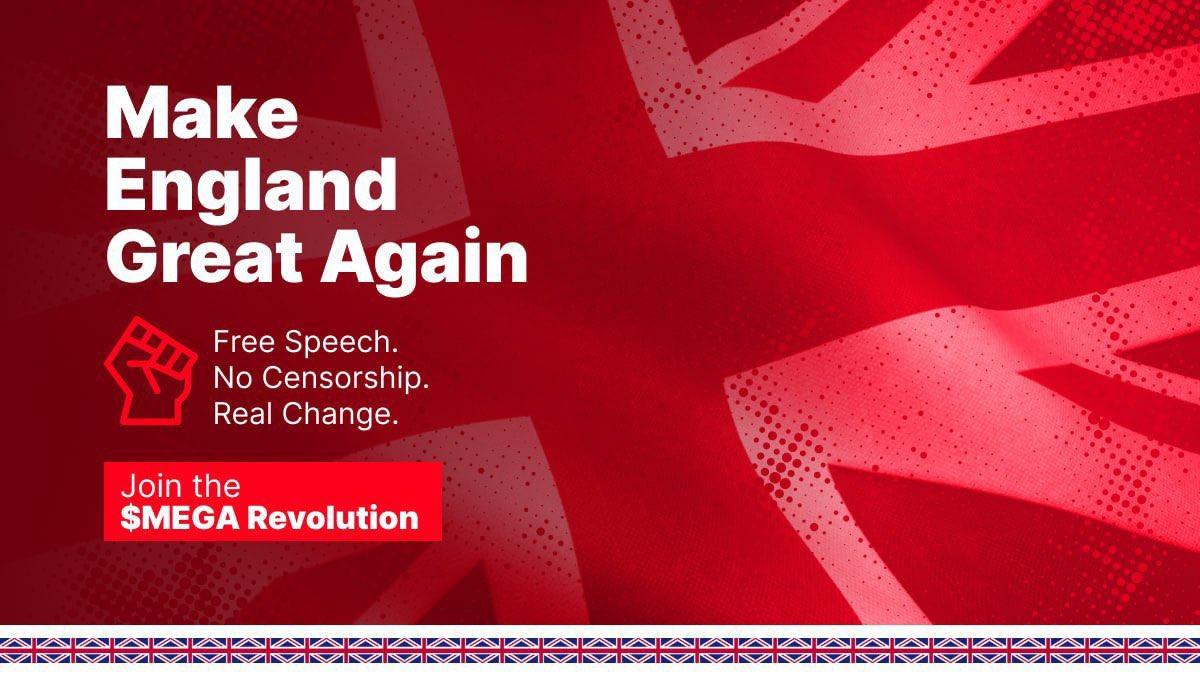 BitVerse_Global's tweet photo. 🎯 $MEGA: More than a token, it’s a mission.

Standing for free speech, fighting censorship, and empowering individuals. 💪

Join the movement to Make England Great Again 🏴.

$MEGA token is a change. 🚀

🌐 https://t.co/RaxxlXpDwD
X: @MEGA_on_ETH_
TG: https://t.co/uVLhAlAnB1 https://t.co/DqOr9u9Kwb