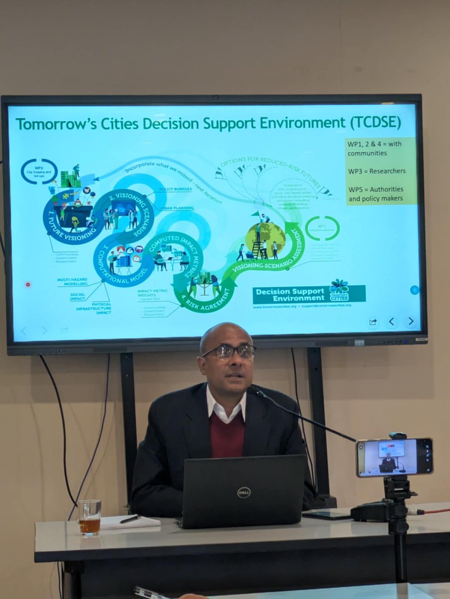 dinpou's tweet photo. Pleased to share the findings of a five-year multinational and multidisciplinary "Tomorrow's Cities" project, funded by the UKRI GCRF, focusing on fostering equitable and resilient urban planning. Thanks to Martin Chautary for organizing the seminar. https://t.co/iZ15kyAZ90