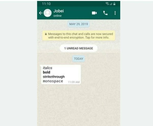 bridge_tech1's tweet photo. Sur WhatsApp vous pouvez personnaliser vos messages et formater le texte avec italique, gras, ou barré en utilisant des symboles (_ , * , ~)
Italique : _texte_ → texte
Gras : *texte* → texte
Barré : ~texte~ → texte
Monospace : `texte` → texte
Combinaisons : _*texte*_ → texte https://t.co/WSYImuSxtM