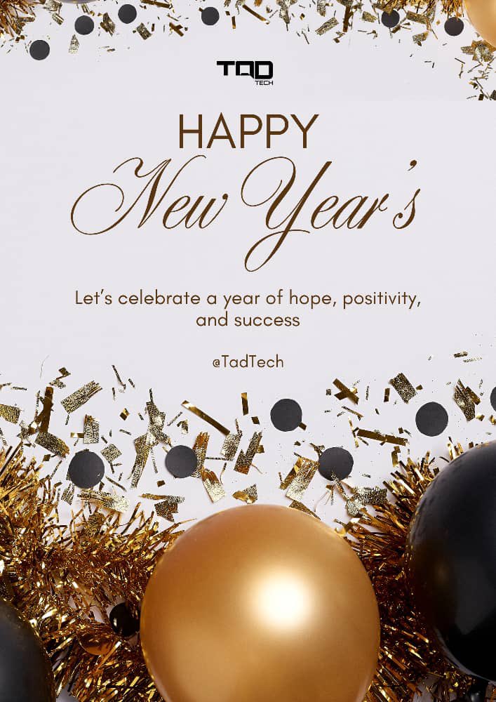 real_tad_tech's tweet photo. Happy New Year from TADtech!.🎉😊
May this year bring you joy, prosperity, and innovative solutions to make your life easier. Cheers to a brighter future. https://t.co/cDNBC2xaNV