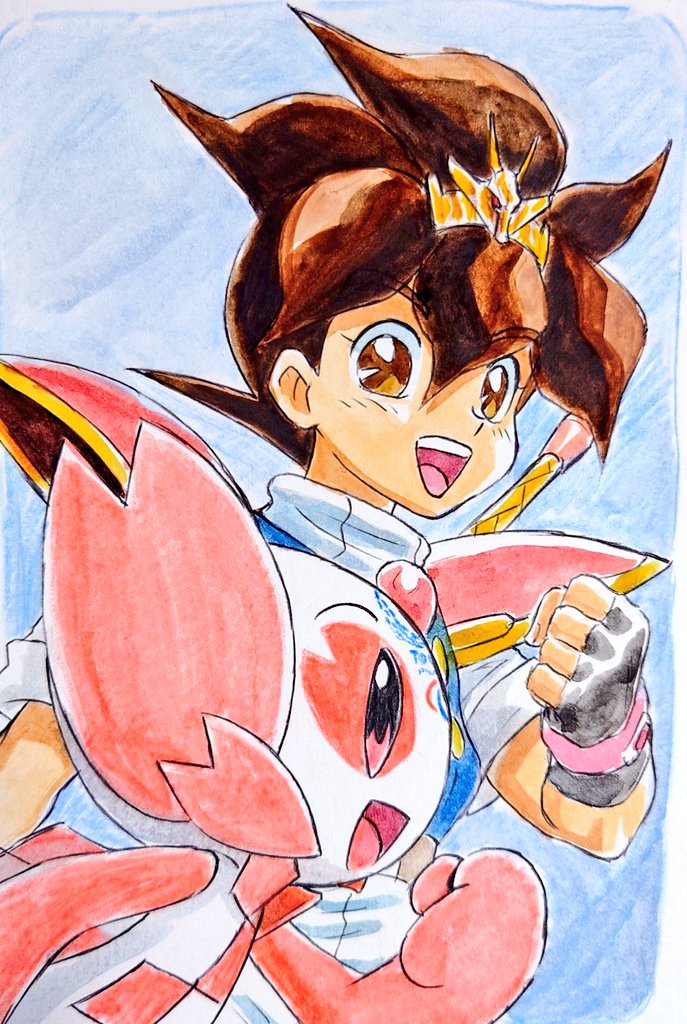 「ワタル過去絵祭り始まったの?!じゃあワタル&ソメイティという爽やかな組み合わせで」|ヘイカのイラスト