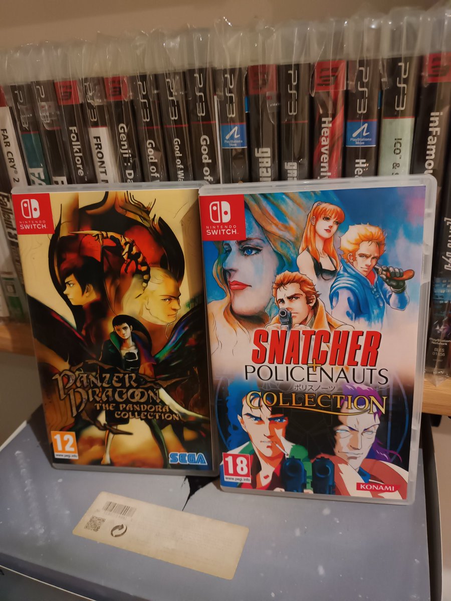 peachflavor3d's tweet image. So I asked a friend to print my mockup #PanzerDragoon and #Snatcher + #Policenauts shenanigans for some #NintendoSwitch cases I had lying around.