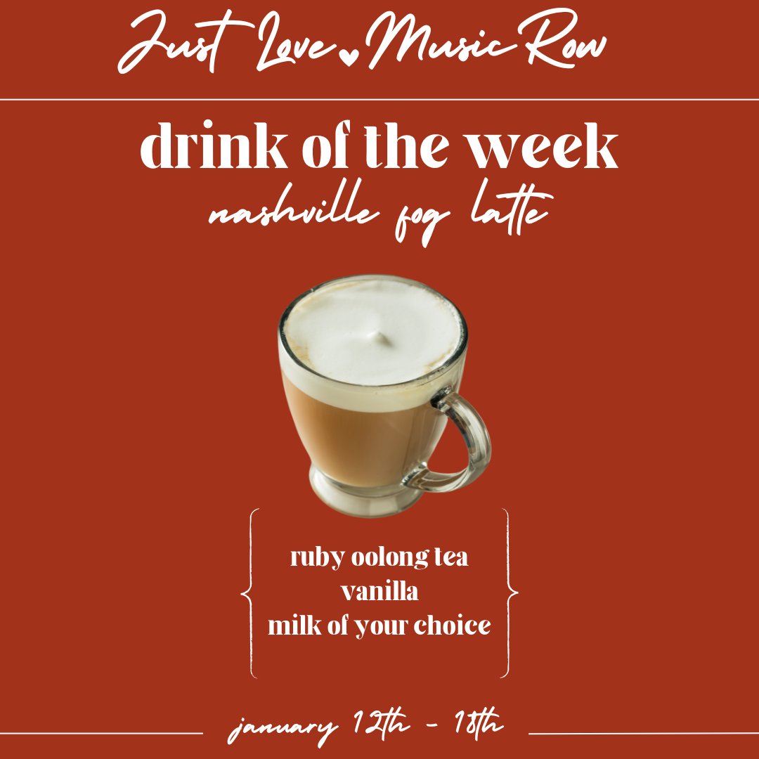MusicRowLove's tweet photo. Drink of the Week!
Nashville Fog Latte 🏙️🫖🩵
Available 1/12 - 1/18 https://t.co/gm86WGoJnF