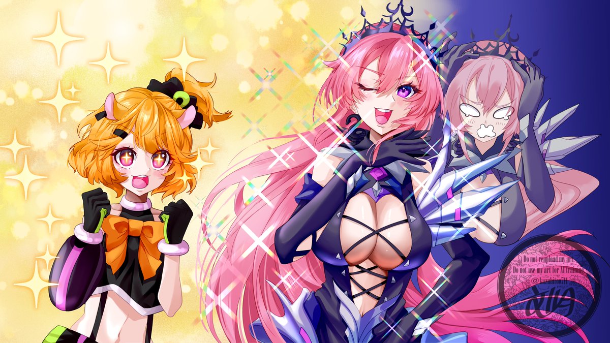 Astralfury's tweet photo. Evil Queen Runie is savvy enough to recognize when tropes are against her. Unfortunately not before she tells her adoring Henchham Eimi and pride won't let her back out.

Thanks to @kazuhito0711 for the amazing work and completely getting the vision! MWAH! #Hamsterpiece  #ruseum https://t.co/LF452ljv5j