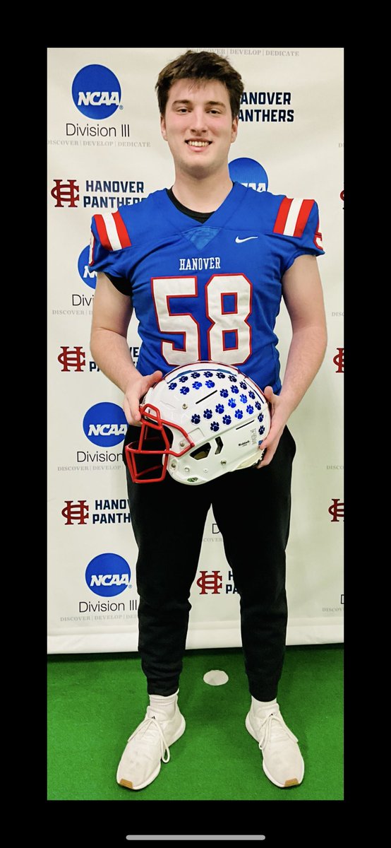 After a great conversation with <a href="/MTHEO12/">Matt Theobald</a>. I’m blessed to have received an Offer to play <a href="/HanoverFTBL/">Hanover Football</a>. Can’t wait to stay in contact. Thanks Coach.