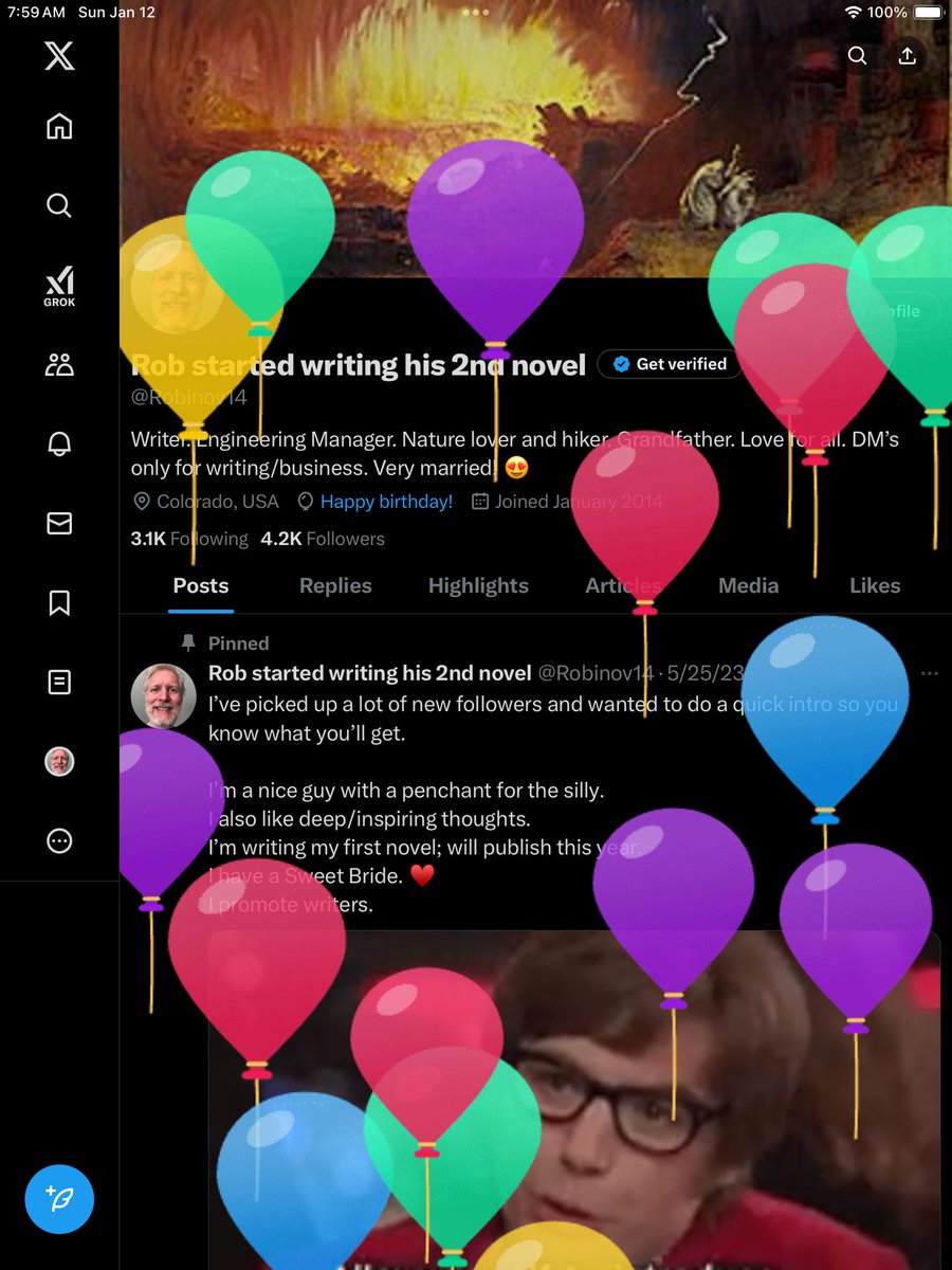 Rob started writing his 2nd novel tweet media