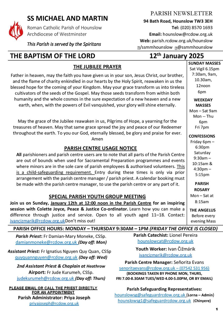 ssmmhounslow's tweet photo. Newsletter 12th January 2024
The Baptism of the Lord https://t.co/mKzqtx3x9E