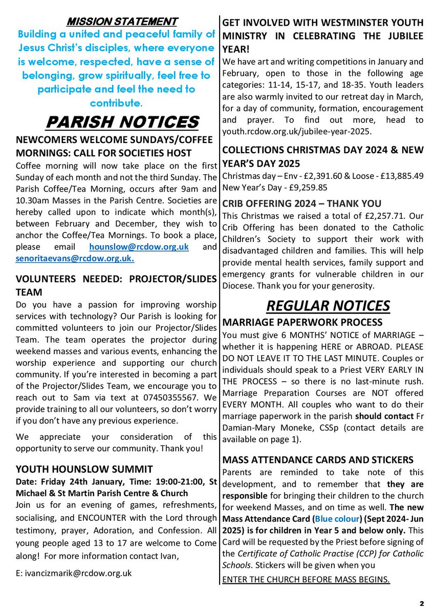 ssmmhounslow's tweet photo. Newsletter 12th January 2024
The Baptism of the Lord https://t.co/mKzqtx3x9E