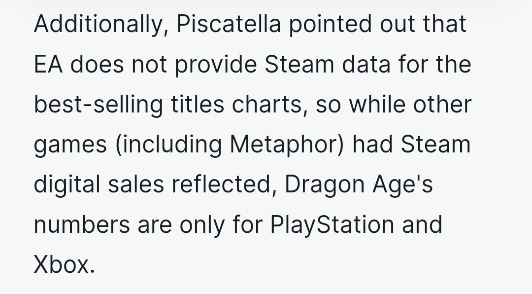 Welfare_JBP's tweet image. EA doesn&apos;t send Circana PC data at all. Only proof needed to debunk this.

Including FC25 was a mistake lol

ign.com/articles/drago…