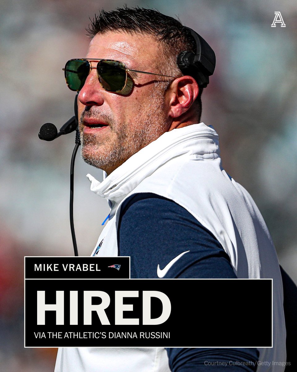 Dianna Russini (@dmrussini) on Twitter photo 🚨Breaking: The Patriots and Mike Vrabel have agreed to a deal to make him the franchise’s next head coach, sources tell <a href="/ChadGraff/">Chad Graff</a> and me 🚨
Vrabel, a member of the team’s Hall of Fame, won three Super Bowls during eight seasons in New England as a linebacker. 🚨Breaking: The Patriots and Mike Vrabel have agreed to a deal to make him the franchise’s next head coach, sources tell <a href="/ChadGraff/">Chad Graff</a> and me 🚨
Vrabel, a member of the team’s Hall of Fame, won three Super Bowls during eight seasons in New England as a linebacker.