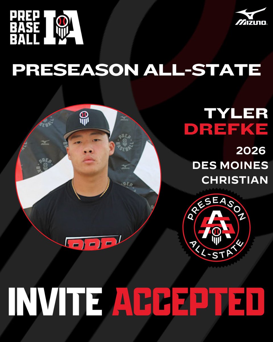 Prep Baseball Iowa (@prepbaseballia) on Twitter photo 𝟐𝟎𝟐𝟓 𝐏𝐑𝐄𝐒𝐄𝐀𝐒𝐎𝐍 𝐀𝐋𝐋-𝐒𝐓𝐀𝐓𝐄
𝘐𝘯𝘷𝘪𝘵𝘦𝘥 𝘈𝘤𝘤𝘦𝘱𝘵𝘦𝘥 ✅
Tyler Drefke | <a href="/tylerdrefke26/">Tyler Drefke</a>
⚾ OF/RHP
🎓 2026
📚 <a href="/DMCAthletics/">Des Moines Christian</a>
👤 loom.ly/3SBebrQ
𝚁𝚎𝚚𝚞𝚎𝚜𝚝 𝚈𝚘𝚞𝚛 𝙸𝚗𝚟𝚒𝚝𝚎 ⤵️
loom.ly/_ZA-YqY 𝟐𝟎𝟐𝟓 𝐏𝐑𝐄𝐒𝐄𝐀𝐒𝐎𝐍 𝐀𝐋𝐋-𝐒𝐓𝐀𝐓𝐄
𝘐𝘯𝘷𝘪𝘵𝘦𝘥 𝘈𝘤𝘤𝘦𝘱𝘵𝘦𝘥 ✅
Tyler Drefke | <a href="/tylerdrefke26/">Tyler Drefke</a>
⚾ OF/RHP
🎓 2026
📚 <a href="/DMCAthletics/">Des Moines Christian</a>
👤 loom.ly/3SBebrQ
𝚁𝚎𝚚𝚞𝚎𝚜𝚝 𝚈𝚘𝚞𝚛 𝙸𝚗𝚟𝚒𝚝𝚎 ⤵️
loom.ly/_ZA-YqY