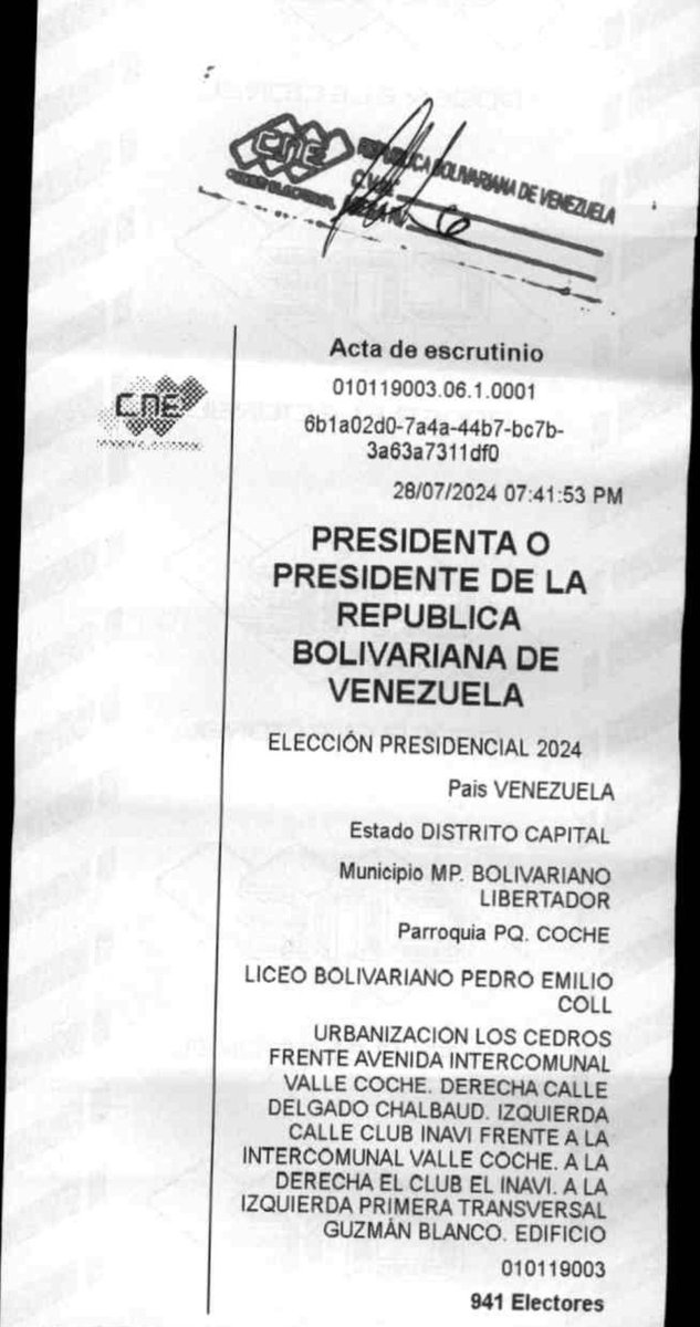DZeta14's tweet photo. Está es el acta de escrutinio de la mesa, Padrino Lopez .@vladimirpadrino donde votaste, el 28J 

Nicolas Maduro Moros 207 votos 
Edmundo González Urrutia 297 votos

Es la verdad que no quieren aceptar.

Ya @EdmundoGU ganó la elección https://t.co/XoRIlVX6kY