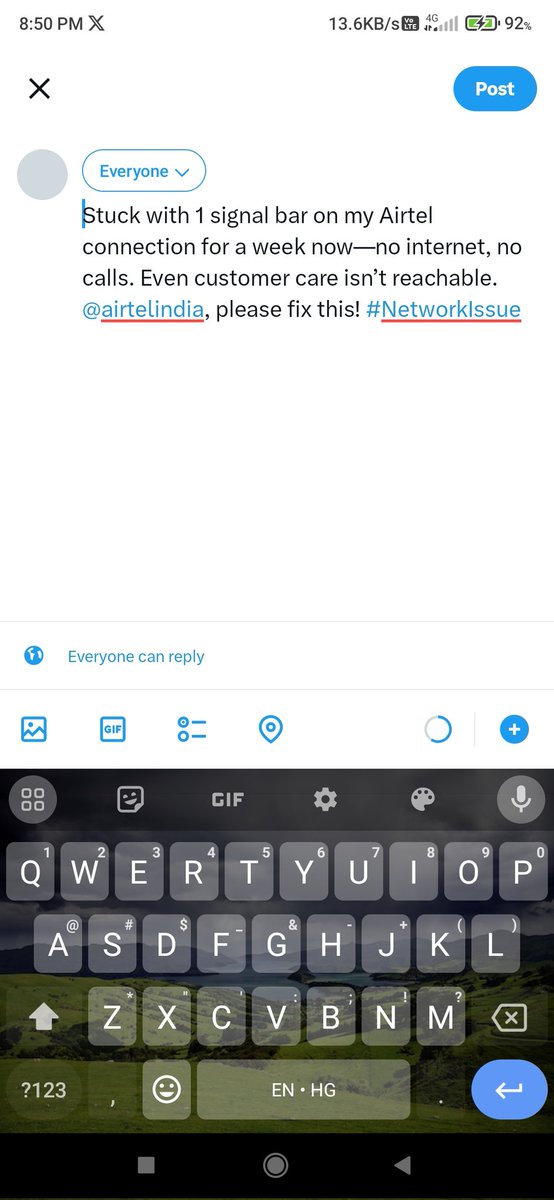 IdeebIqbal's tweet image. Stuck with 1 signal bar on my Airtel connection for a week now—no internet, no calls. Even customer care isn’t reachable. @airtelindia, please fix this! #NetworkIssue