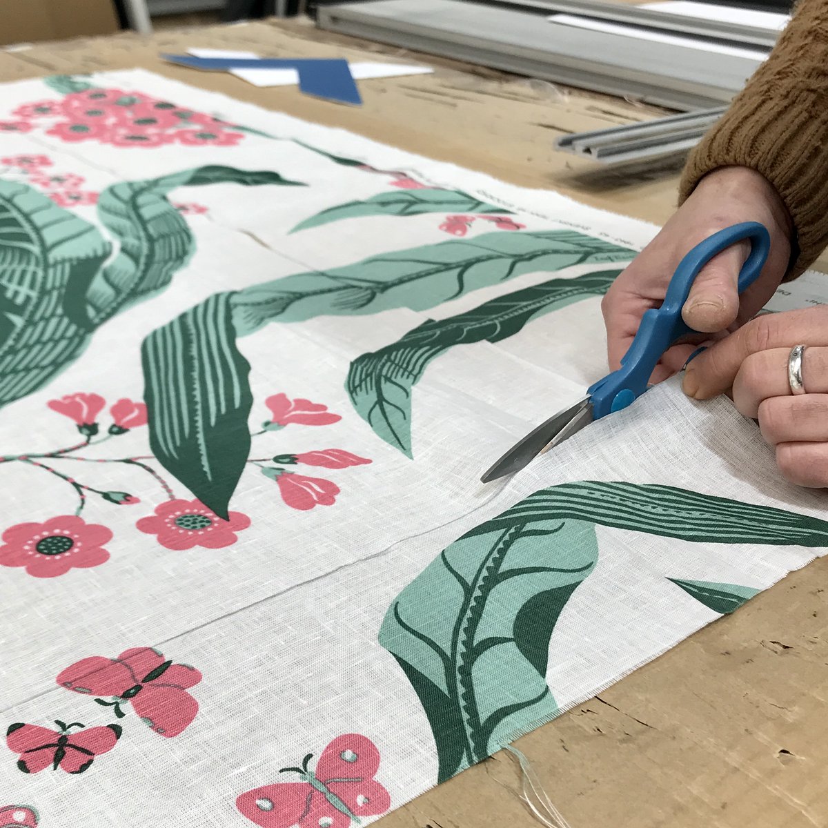 Textile Designer brought her vision to life with this framed wall design, one for the lounge and the other for her daughter's bedroom. Happy to oblige with methods, ideas and a fun project too!