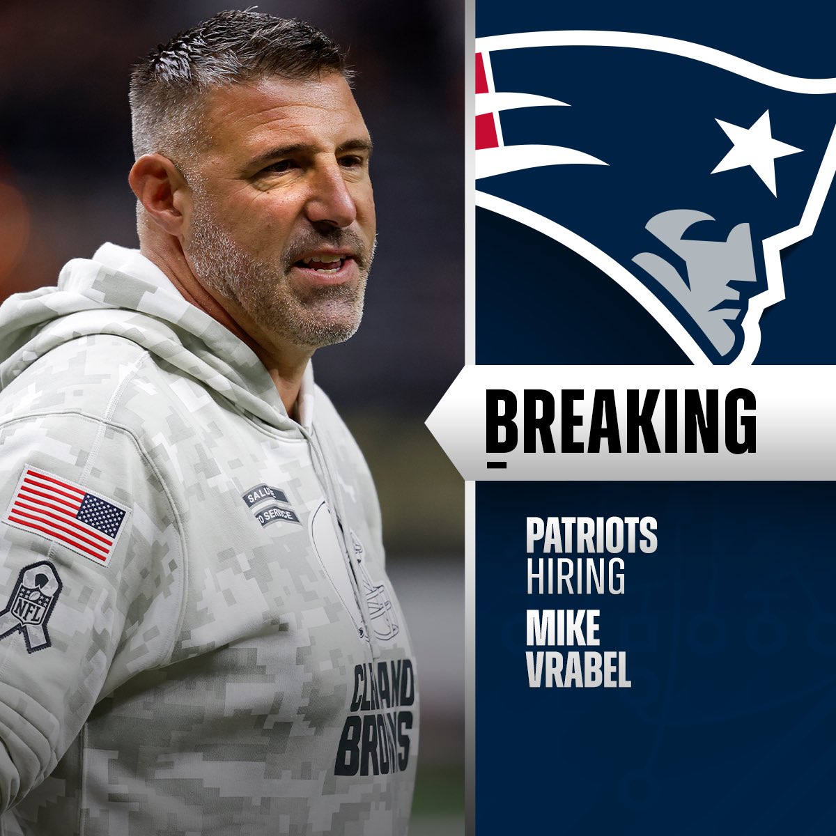 NFL (@nfl) on Twitter photo Patriots expected to hire Mike Vrabel as head coach. (via <a href="/RapSheet/">Ian Rapoport</a>, <a href="/TomPelissero/">Tom Pelissero</a>) Patriots expected to hire Mike Vrabel as head coach. (via <a href="/RapSheet/">Ian Rapoport</a>, <a href="/TomPelissero/">Tom Pelissero</a>)