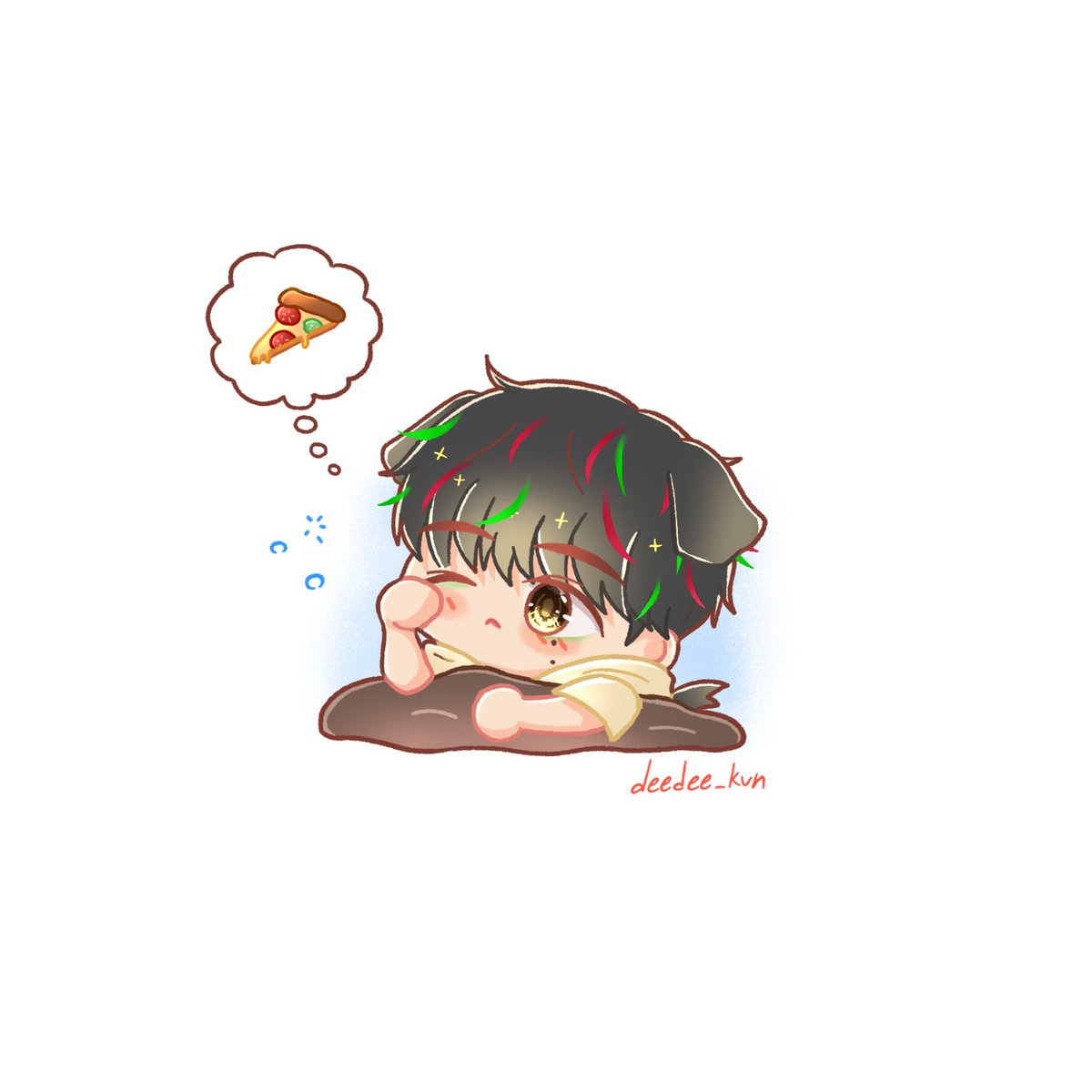 deedee_kun's tweet photo. Dreaming of 🍕

#seventeenfanart #DK #도겸 https://t.co/vOjJxjiJ8g