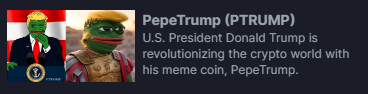 WorldViewer1's tweet image. Just saw PEPE TRUMP on pumpfun. Will be bullish if community can takeover this. #PTRUMP ca - 4ZpBWbZg2CTDXXaMXjDnceJPVNZCrGbkGtc2fUjxpump