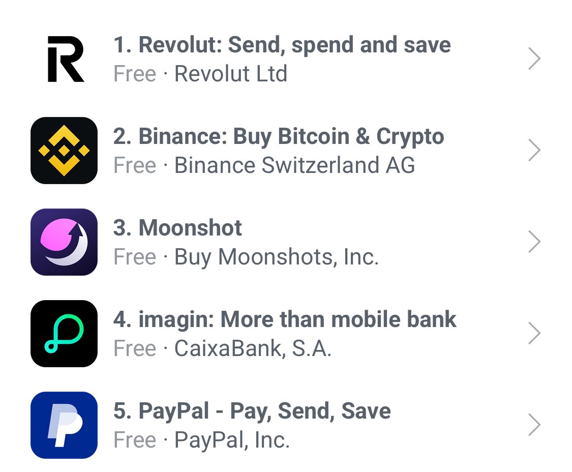 BREAKING: MEMECOIN TRADING APP @moonshot BREAKS INTO THE TOP 3 IOS  @AppStore FINANCE RANKING IN SPAIN