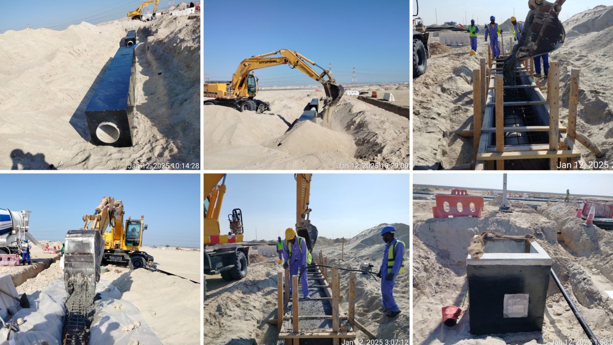 CougarGCuae's tweet image. The MIRFA Industrial Area Portable Water Work project is making significant strides as multiple activities progress seamlessly on-site. Concrete work is actively ongoing for Ducts No. 84 and 82, showcasing the team’s commitment to precision and quality.  #EngineeringProgress