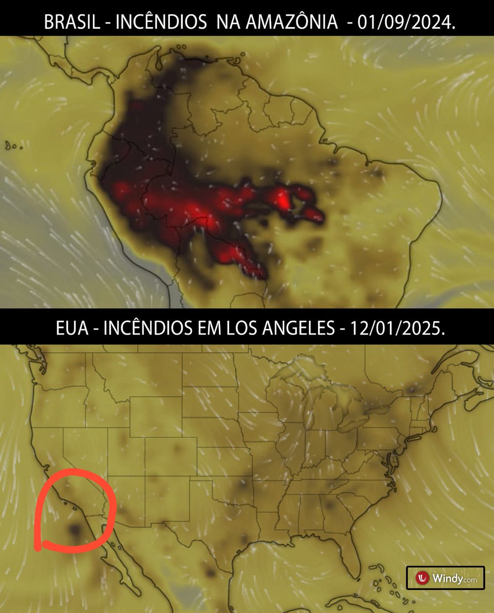 edmarbarros's tweet photo. Essa COMPARAÇÃO mostra a concentração de CO2 dos incêndios na AMAZÔNIA, e os que estão acontecendo em Los Angeles (EUA), a diferença, além do TAMANHO, é que aqui é a floresta e os animais que são queimados vivos. #Climatechange #MeioAmbiente #Amazônia #Amazonas #LosAngelesFire https://t.co/4xPGYRVbDf