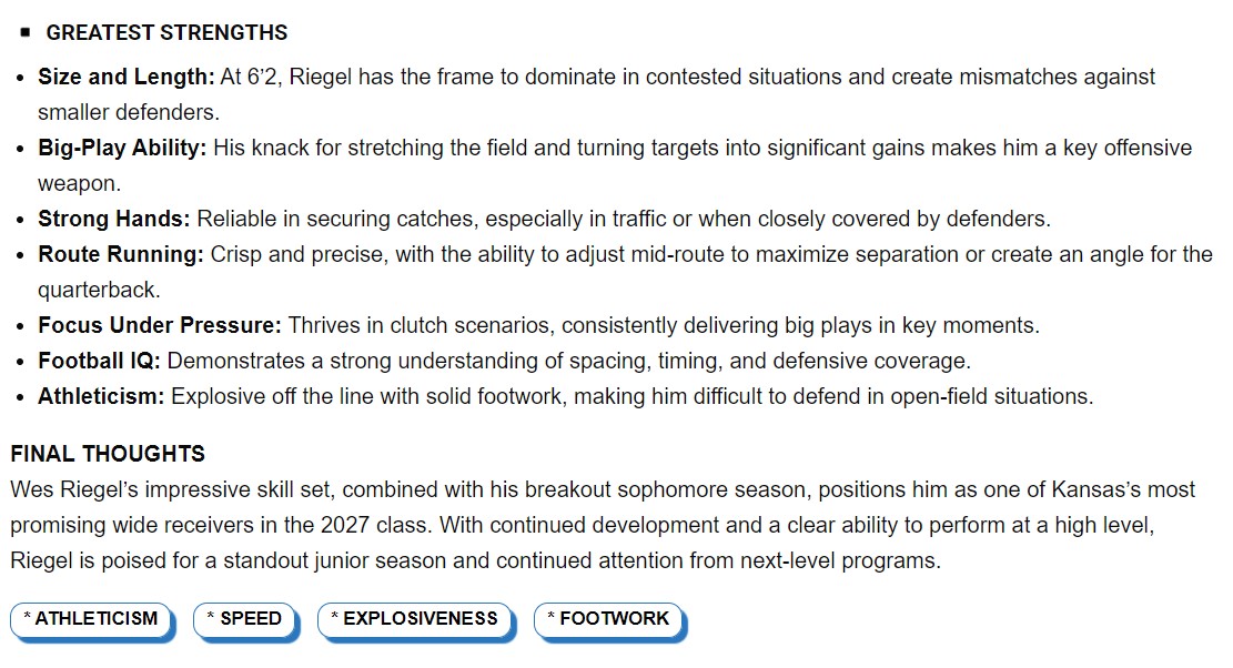 Wes Riegel (@wesriegel2027) on Twitter photo Thank you for the write up. <a href="/sixstarfootball/">Six Star Football | PLUS+</a> <a href="/6starfootballKS/">Six Star Football | KANSAS</a> <a href="/CoachLewisBVN/">Coach Lewis</a> <a href="/TateRaboin/">Tate Raboin</a> <a href="/WOWKCfootball/">WOWKC</a> Thank you for the write up. <a href="/sixstarfootball/">Six Star Football | PLUS+</a> <a href="/6starfootballKS/">Six Star Football | KANSAS</a> <a href="/CoachLewisBVN/">Coach Lewis</a> <a href="/TateRaboin/">Tate Raboin</a> <a href="/WOWKCfootball/">WOWKC</a>