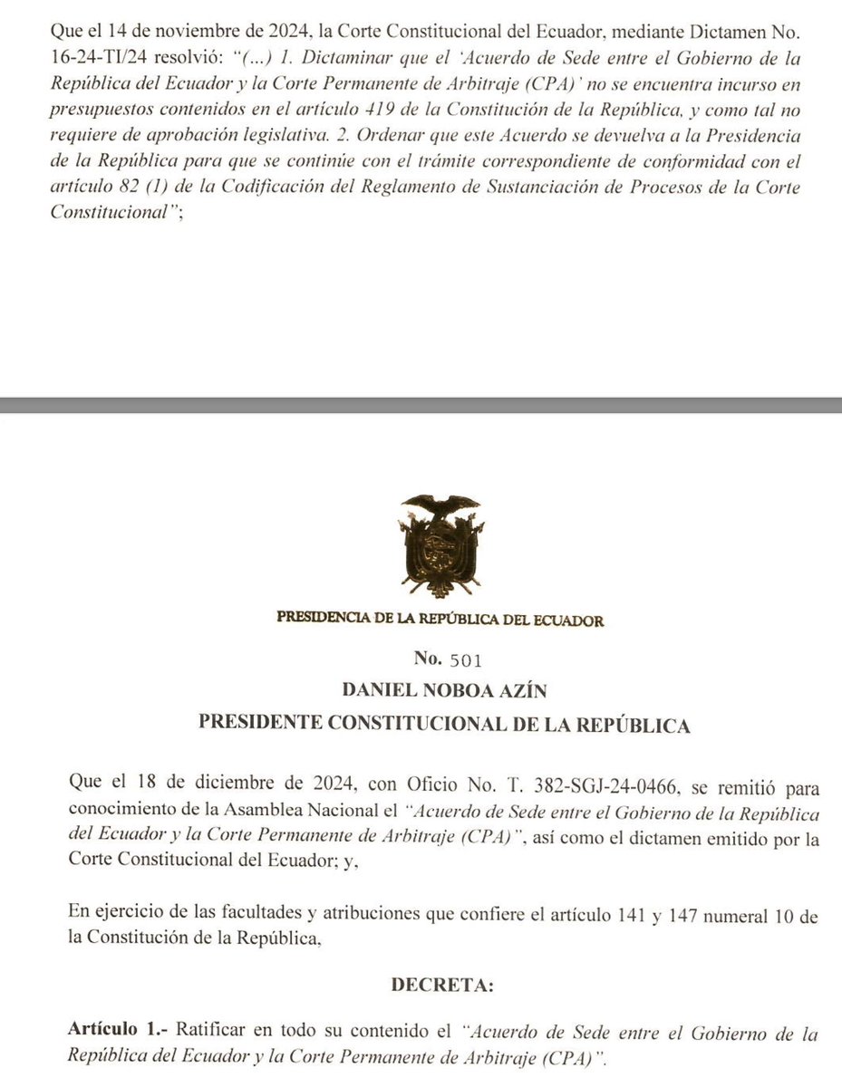 Noboa, eres un cínico traidor a la Patria. 

Yo sé que eres gringo y tienes defender a Chevron que es de EEUU, como tú. Pero no tienes por qué matar a la gallina de los huevos de oro que es Ecuador, el país donde están tus haciendas.

Con ese decreto 501, dejas la bandeja servida