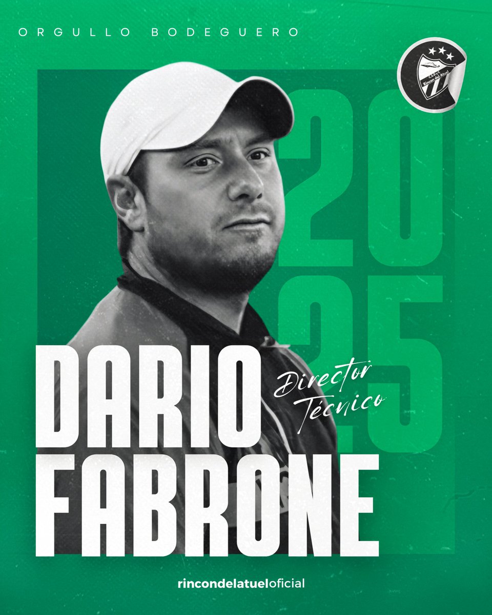 Darío Fabrone se convierte en el nuevo director técnico del Bodeguero. ¡Bienvenido y muchos éxitos! 💚🤍👏

Que sea un año lleno de alegrías para nuestro club, vamos todos unidos para seguir creciendo.